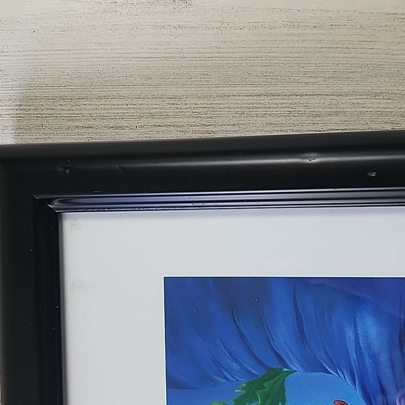 Disney The Little Mermaid Bridal Ariel with Flounder, black framed print - Picture 4 of 12